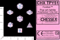 Dice : MINT63 CHESSEX FESTIVE POP ART CHX TPY51