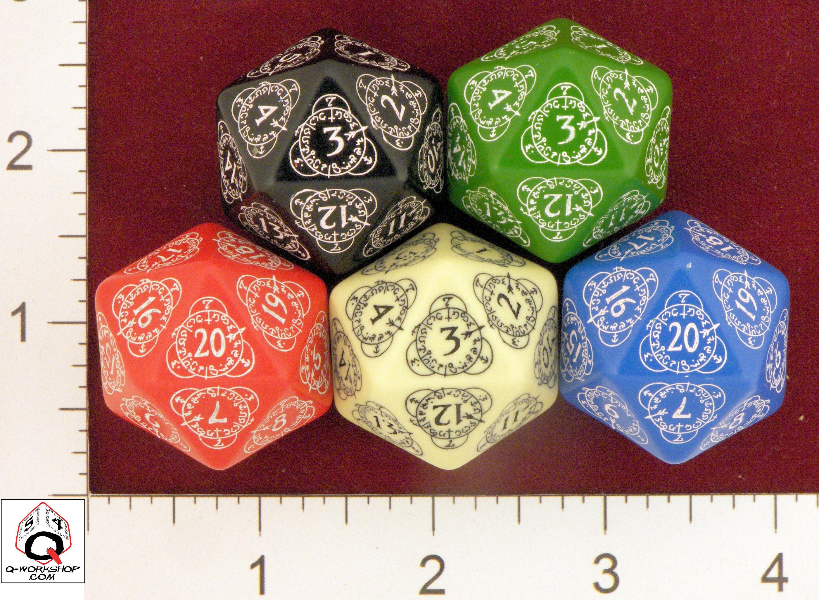 Q-Workshop Level Counter D20 Oversize Dice 20 Sided Die White/Black QWS 20LEV02 