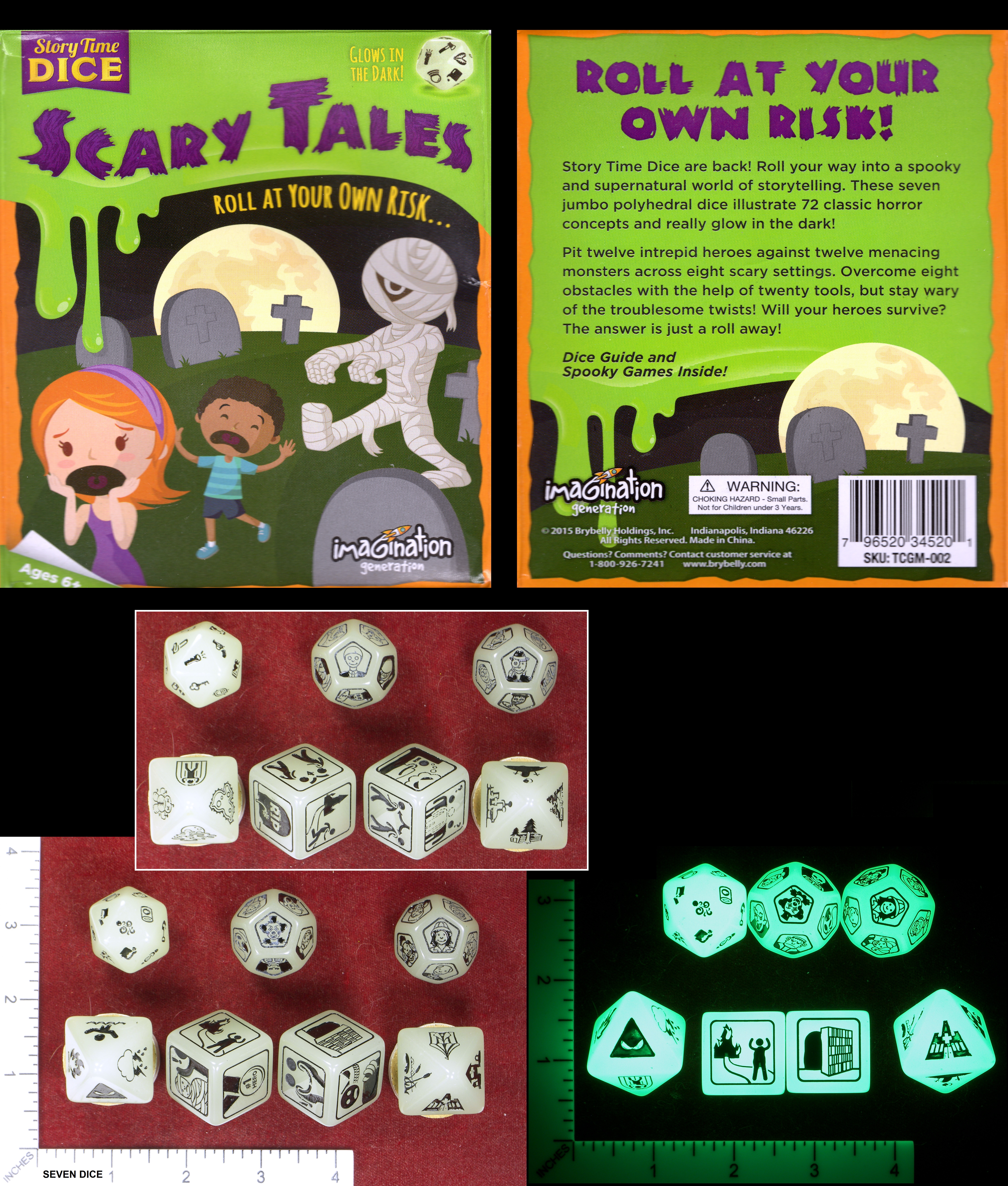 Glows in The Dark Scary Tales Story Time Dice by Imagination Generation TCGM-002