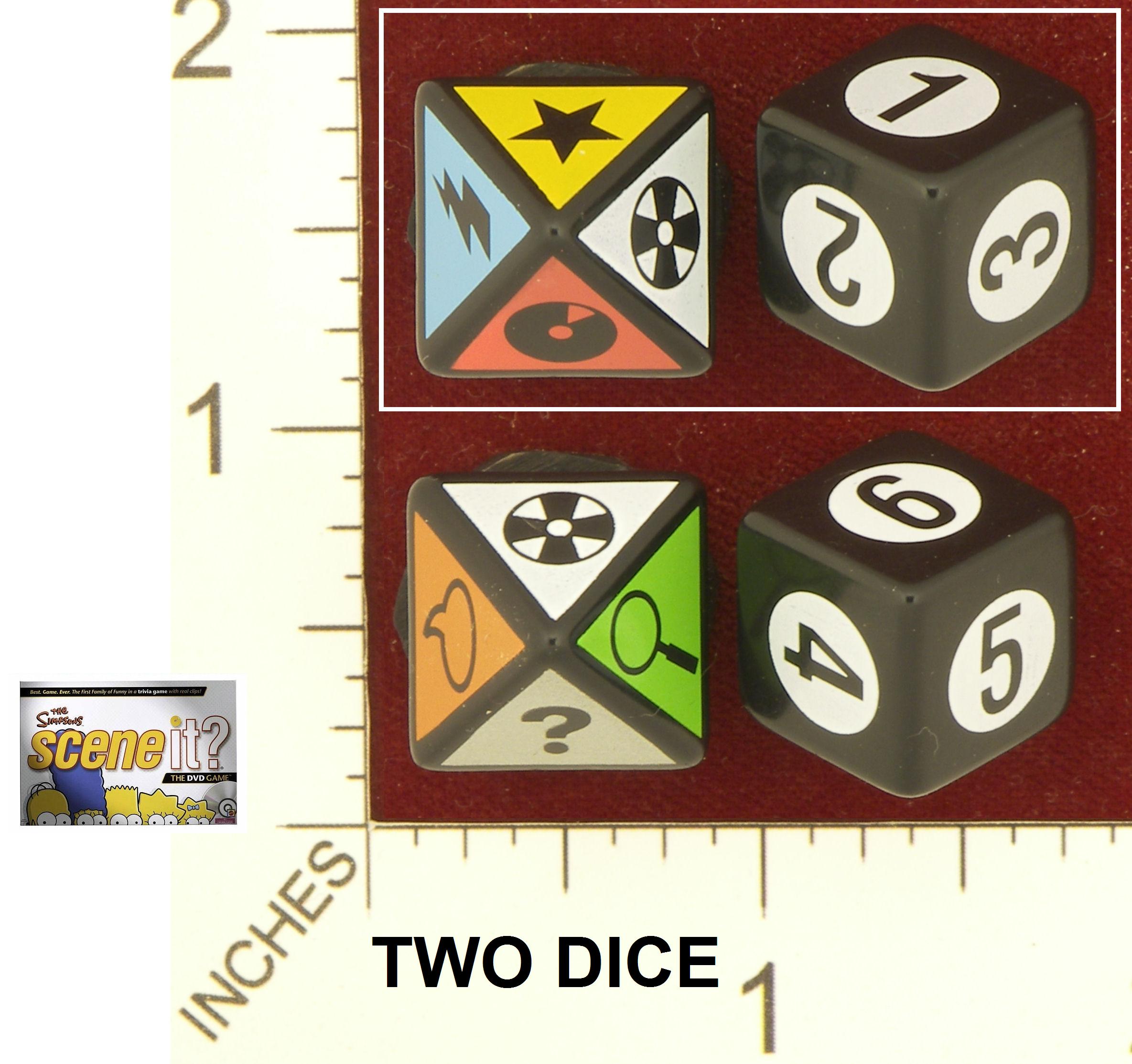 DISNEY Game Replacement Parts Details about   2004 SCENE IT Set of 2 Dice EUC 