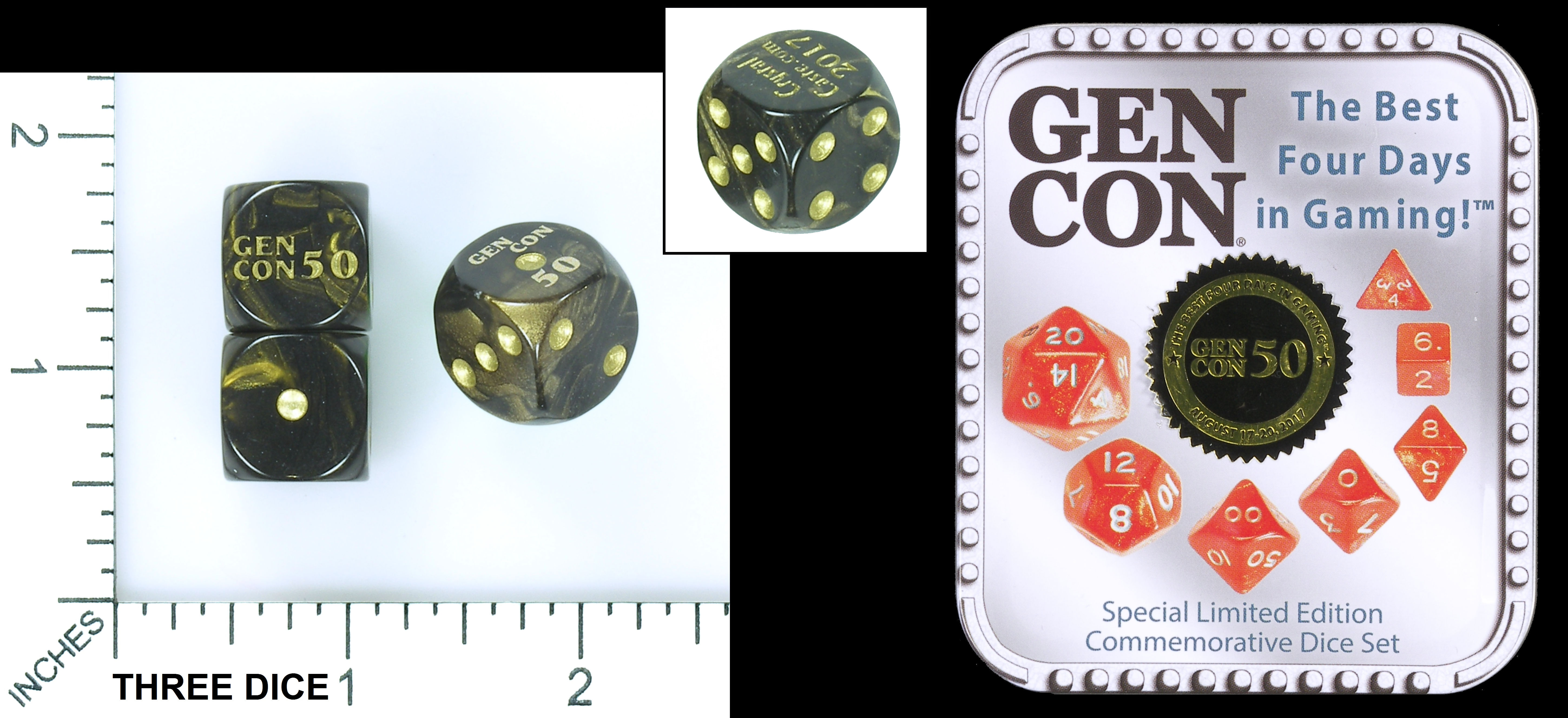 *** Gen Con 2020 Limited Edition Dice Set Special Crystal Caste with D6 *** 