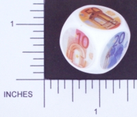 Dice : NON NUMBERED OPAQUE ROUNDED SOLID WHITE CURRENCY EURO 02
