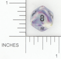 Dice : D8 OPAQUE ROUNDED SWIRL CHESSEX AMAZING COLORS BKTRADE 01