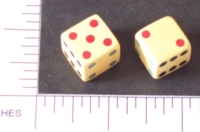 Dice : D6 OPAQUE SHARP SOLID CELLULOID