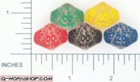 Dice : D10 CLEAR ROUNDED SOLID Q WORKSHOP RUNIC 02