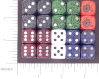 Dice : D6 OPAQUE ROUNDED SPECKLED CHESSEX 10 BICYCLE