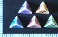 Dice : D4 OPAQUE ROUNDED 2TONE CRYSTAL CASTE PORCELAIN
