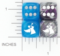 Dice : D6 OPAQUE ROUNDED SWIRL CHESSEX CUSTOM 01 FOR JSPASSINTHRUS
