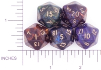 Dice : D20 OPAQUE ROUNDED IRIDESCENT CRYSTAL CASTE SPECTRUM 01