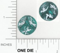 Dice : NON NUMBERED OPAQUE ROUNDED IRIDESCENT ARMORY SPECIALTY ATTACKING DIE BKTRADE 01