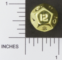 Dice : D12 OPAQUE ROUNDED SOLID GOLD 01