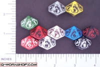 Dice : D10 OPAQUE ROUNDED SOLID Q WORKSHOP DRAGON RERELEASE 01