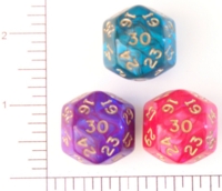 Dice : D30 OPAQUE ROUNDED IRIDESCENT 3