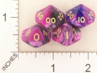 Dice : D10 OPAQUE ROUNDED IRIDESCENT SWIRL CRYSTAL CASTE TOXIC 01