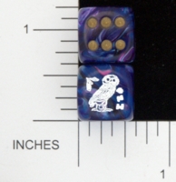 Dice : D6 OPAQUE ROUNDED SWIRL CHESSEX CUSTOM 09 FOR KINGDOM DICE SCA NORTHERN DUCHY OF LOCHAC