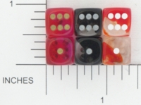 Dice : D6 TRANSLUCENT ROUNDED SWIRL CHESSEX 02