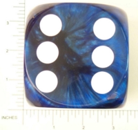 Dice : LG PLASTIC 2 D6 OPAQUE ROUNDED IRIDESCENT KOPLOW BLUE