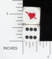 Dice : D6 OPAQUE ROUNDED SOLID CHESSEX CUSTOM 01 FOR JSPASSNTHRU HEART