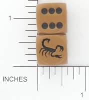 Dice : D6 OPAQUE ROUNDED SOLID KOPLOW SCORPION