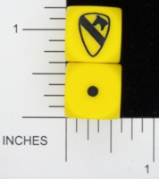 Dice : D6 OPAQUE ROUNDED SOLID CHESSEX CUSTOM 13 FOR JSPASSNTHRU US 1ST CAVALRY