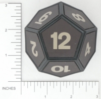 Dice : D12 OPAQUE SHARP SOLID LARGEST SOLID D12 BKTRADE