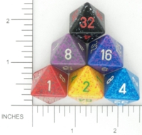 Dice : D8 OPAQUE ROUNDED SPECKLED BGSHOP DOUBLING 01