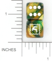 Dice : D6 OPAQUE ROUNDED SWIRL CHESSEX CUSTOM 07 FOR KINGDOM DICE SCA OUTLANDS 01