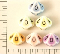 Dice : D10 OPAQUE ROUNDED 2TONE CRYSTAL CASTE PORCELAIN