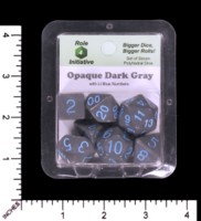 Dice : MINT65 ROLE FOR INITIATIVE OPAQUE GREY WITH BLUE