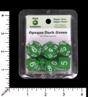Dice : MINT65 ROLE FOR INITIATIVE OPAQUE GREEN WITH WHITE