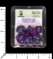 Dice : MINT65 ROLE FOR INITIATIVE TRANSLUCENT PURPLE WITH BLUE