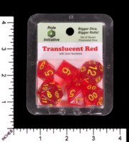 Dice : MINT65 ROLE FOR INITIATIVE TRANSLUCENT RED WITH YELLOW