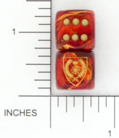 Dice : D6 OPAQUE ROUNDED SWIRL CHESSEX CUSTOM 04 FOR KINGDOM DICE SCA KINGDOM OF AETHELMARC 01