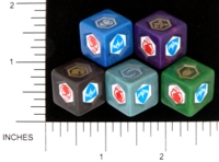 Dice : NON NUMBERED OPAQUE ROUNDED SOLID MILTON BRADLEY HEROSCAPE FLAG BEARER 01