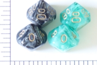 Dice : D10 OPAQUE ROUNDED SWIRL CRYSTAL CASTE SILK 2