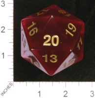 Dice : D20 CLEAR ROUNDED SOLID KOPLOW JUMBO 01