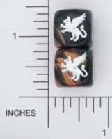 Dice : D6 OPAQUE ROUNDED SWIRL ADVANCING HORDES GRYPHON 02