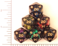 Dice : D20 OPAQUE ROUNDED SWIRL CRYSTAL CASTE OBLIVION STD POLY