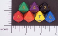 Dice : D8 OPAQUE ROUNDED SOLID CRYSTAL CASTE DOH 01