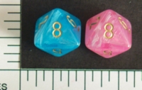Dice : D8 OPAQUE ROUNDED IRIDESCENT CHESSEX EASTER