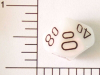 Dice : D10 OPAQUE ROUNDED IRIDESCENT MOTHER OF PEARL PCT