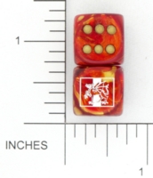 Dice : D6 OPAQUE ROUNDED SWIRL CHESSEX CUSTOM 05 FOR KINGDOM DICE SCA MIDREALM 01