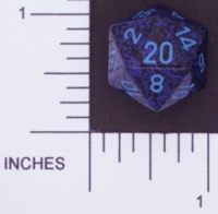 Dice : D20 OPAQUE ROUNDED SPECKLED WITH BLUE 4