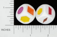 Dice : NON NUMBERED OPAQUE ROUNDED SOLID KOPLOW COLOR SHAPES 01