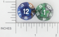 Dice : D12 OPAQUE ROUNDED IRIDESCENT CHESSEX 01