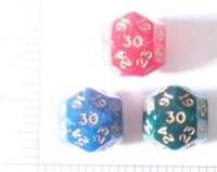 Dice : D30 OPAQUE ROUNDED GLITTER 2
