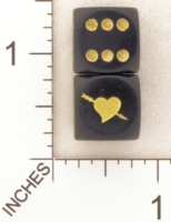 Dice : D6 OPAQUE ROUNDED SOLID CHESSEX CUSTOM 23 FOR JSPASSNTHRU HEART
