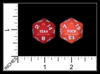 Dice : MINT85 SEVERED BOOKS D20 FUCK YEA