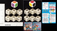 Dice : NON NUMBERED OPAQUE ROUNDED SOLID HAYWIRE GROUP DICECAPADES PICTURE AND COLOR DICE 01