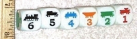 Dice : NON NUMBERED KOPLOW TRAIN DICE 01